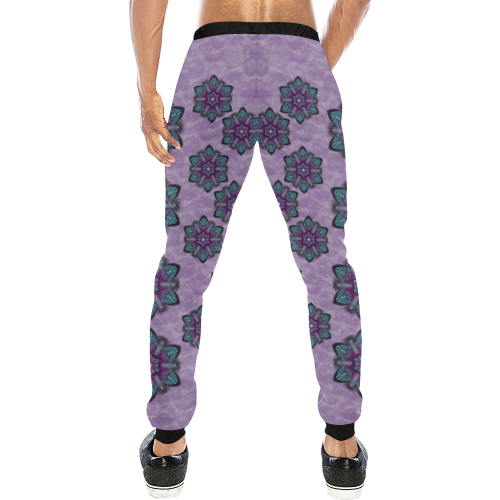 a gift with flowers stars and bubble wrap Men's All Over Print Sweatpants/Large Size (Model L11)