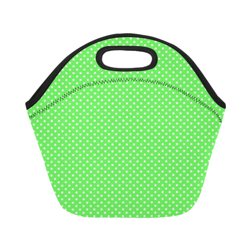 Eucalyptus green polka dots Neoprene Lunch Bag/Small (Model 1669)