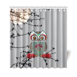 Owl Sugar Skull Shower Curtain 69"x72"