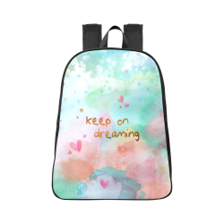 KEEP ON DREAMING Fabric School Backpack (Model 1682) (Large)