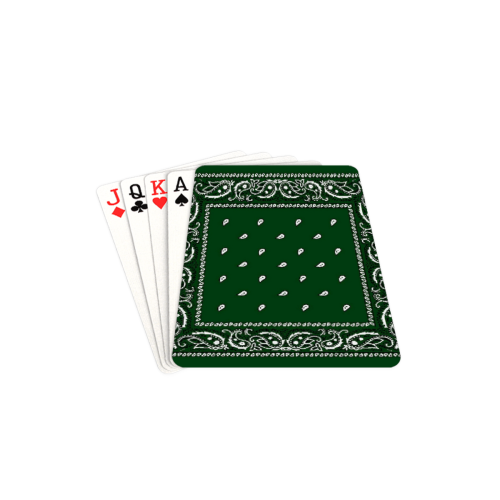 KERCHIEF PATTERN GREEN Playing Cards 2.5"x3.5"