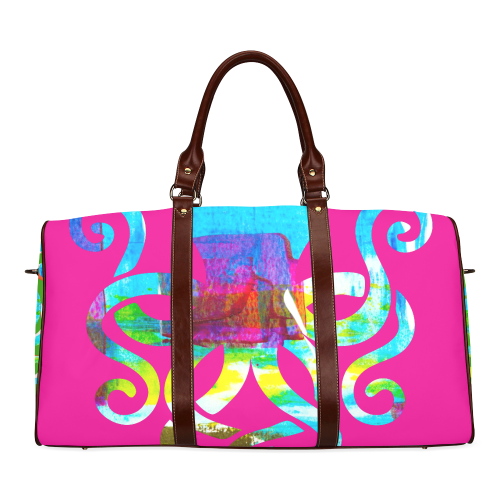 ECHOS - Bagspotters pink limonade with octopusart design by PiccoGrande Waterproof Travel Bag/Small (Model 1639)