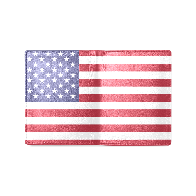 United States of America flag Men's Leather Wallet (Model 1612)