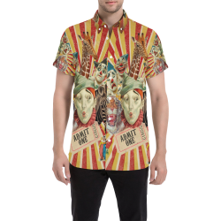 Funny Circus Clowns Men's All Over Print Short Sleeve Shirt/Large Size (Model T53)