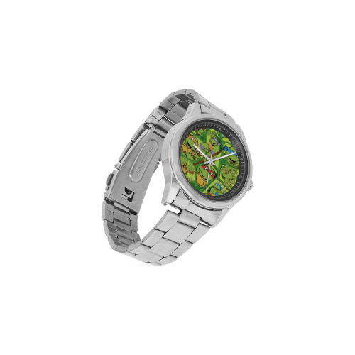 Teenage Mutant Ninja Turtles TMNT Group Shot Green Rubber Strap Watch (TMN9046)