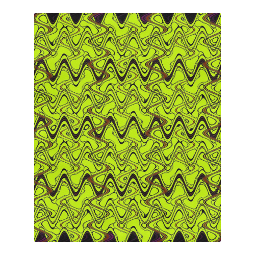 Yellow and Black Waves pattern design 3-Piece Bedding Set