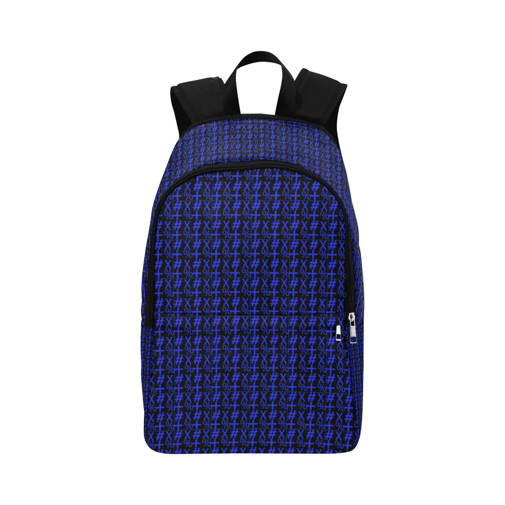 NUMBERS Collection Symbols Blue/Black Fabric Backpack for Adult (Model 1659)