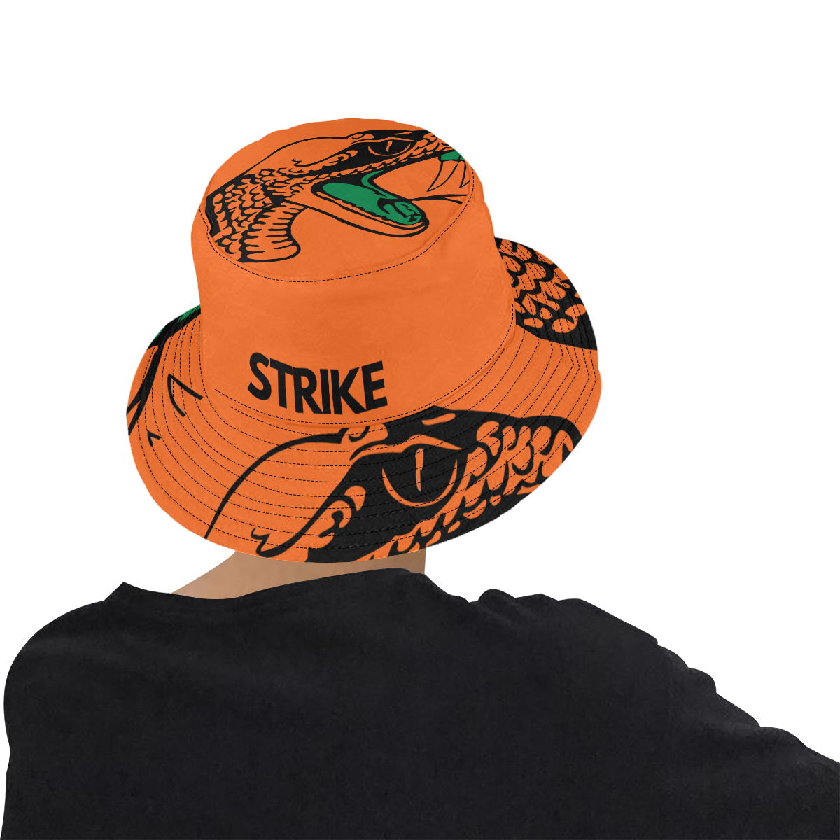Strike Bucket Hat Orange All Over Print Bucket Hat for Men