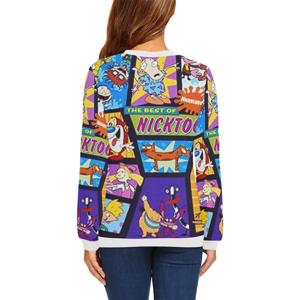 toon All Over Print Crewneck Sweatshirt for Women (Model H18)