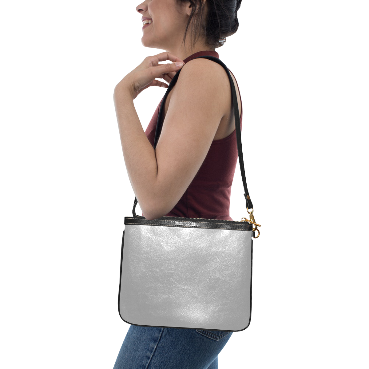 color dark grey Small Shoulder Bag (Model 1710)