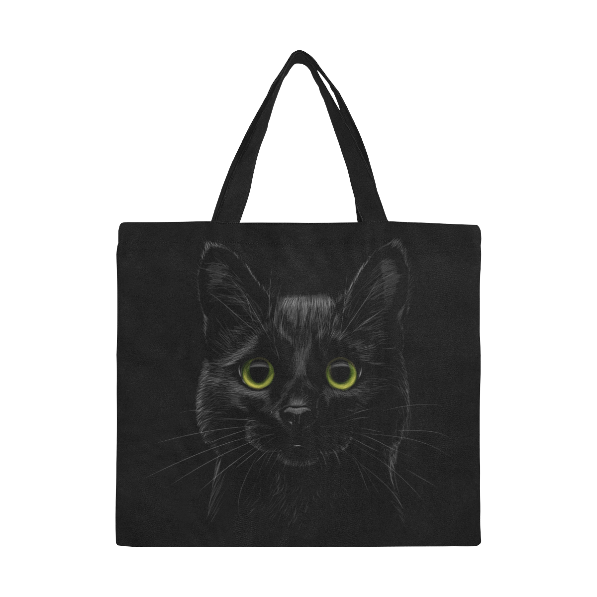 Black Cat All Over Print Canvas Tote Bag/Large (Model 1699)