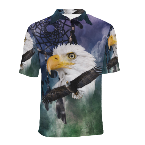 Shaman Eagle Spirit Men's All Over Print Polo Shirt (Model T55)