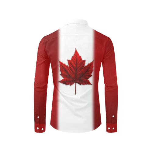 Canada Flag Shirts Button-Down Men's All Over Print Casual Dress Shirt (Model T61)