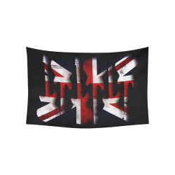 Union Jack British UK Flag Guitars Black Cotton Linen Wall Tapestry 60"x 40"