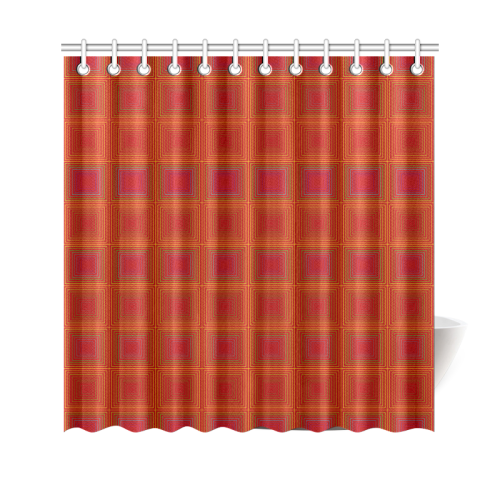 Red orange golden multicolored multiple squares Shower Curtain 69"x70"