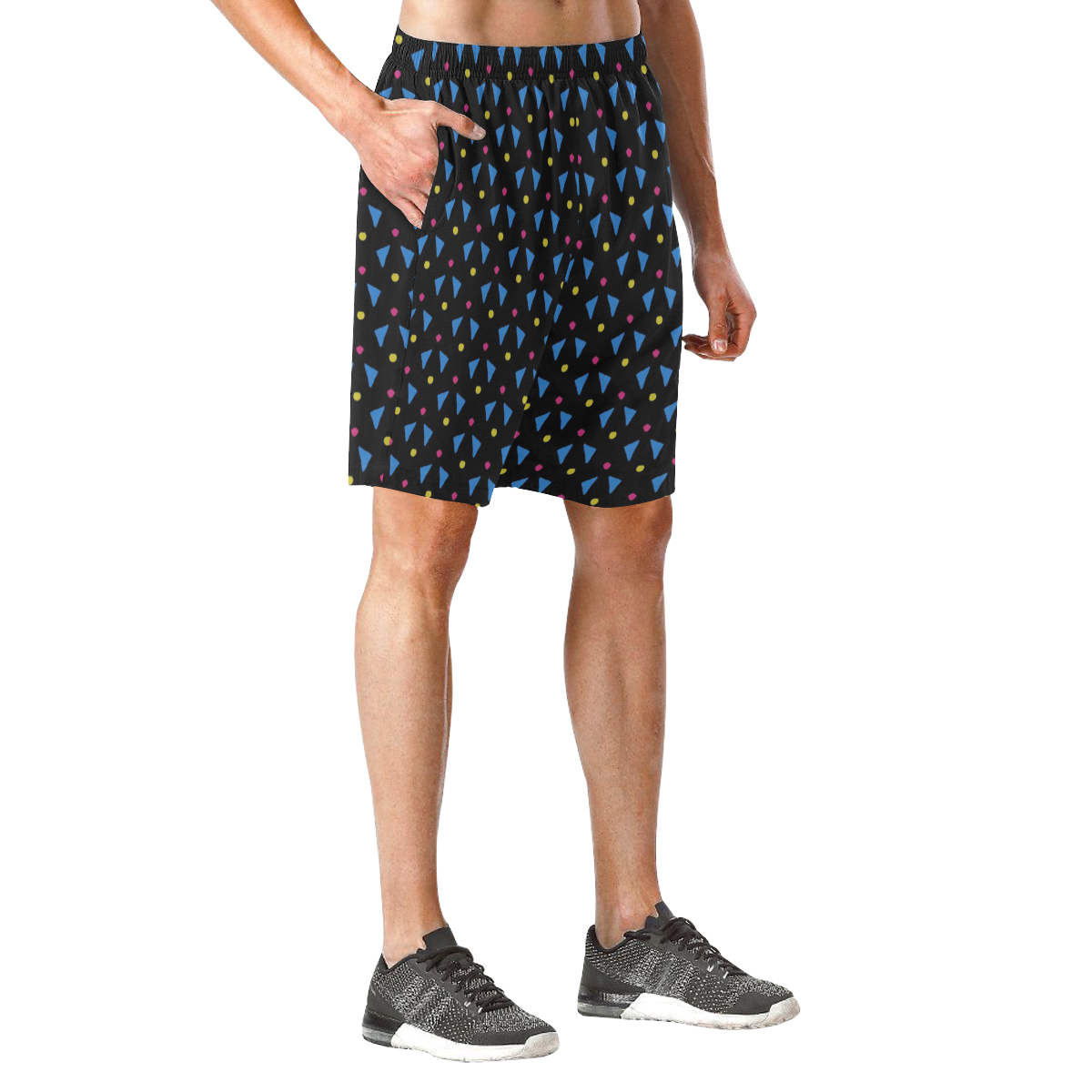 Funny Doodle Pattern 2A by JamColors Men's All Over Print Elastic Beach Shorts (Model L20)