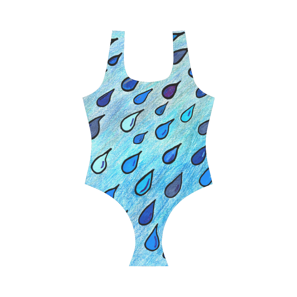 Raindrops Vest One Piece Swimsuit (Model S04)