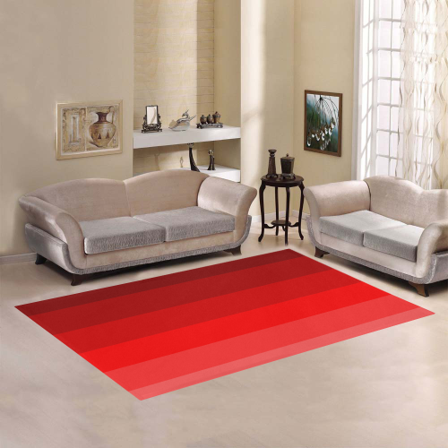 Red multicolored stripes Area Rug7'x5'