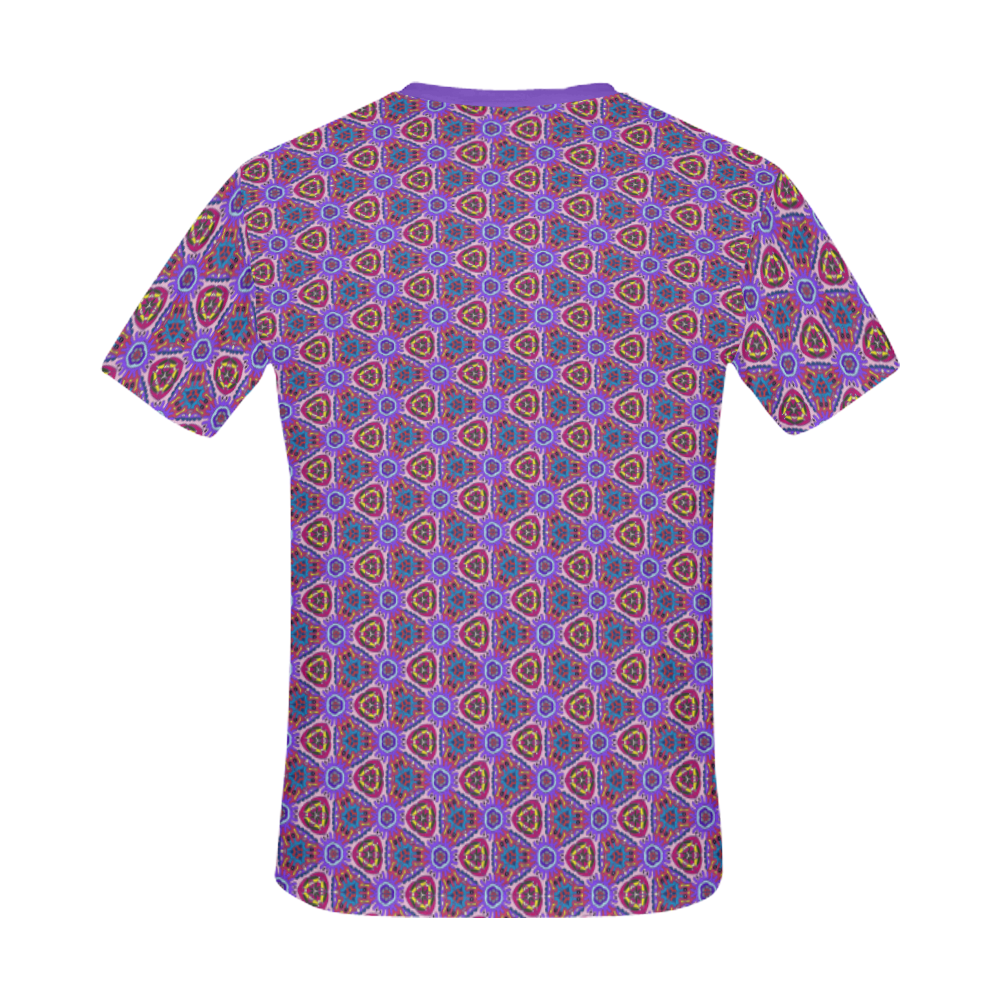 Purple Doodles - Hidden Smiles All Over Print T-Shirt for Men/Large Size (USA Size) Model T40)