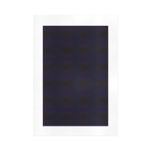 Royal blue on black squares Art Print 16‘’x23‘’