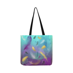 Dancing Feathers - Turquoise and Purple Reusable Shopping Bag Model 1660 (Two sides)