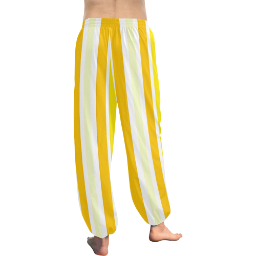 Sunshine Yellow Stripes Women's All Over Print Harem Pants (Model L18)