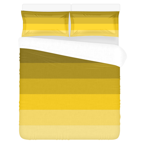 Green yellow stripes 3-Piece Bedding Set
