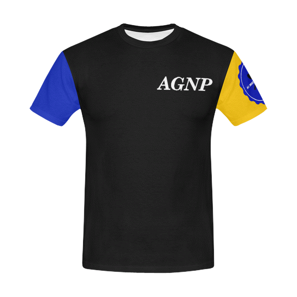 MIXMATCH AGNP YELLOW BLUE BLK WHITE All Over Print T-Shirt for Men (USA Size) (Model T40)