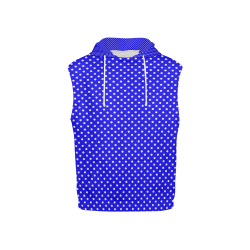 Blue polka dots All Over Print Sleeveless Hoodie for Kid (Model H15)