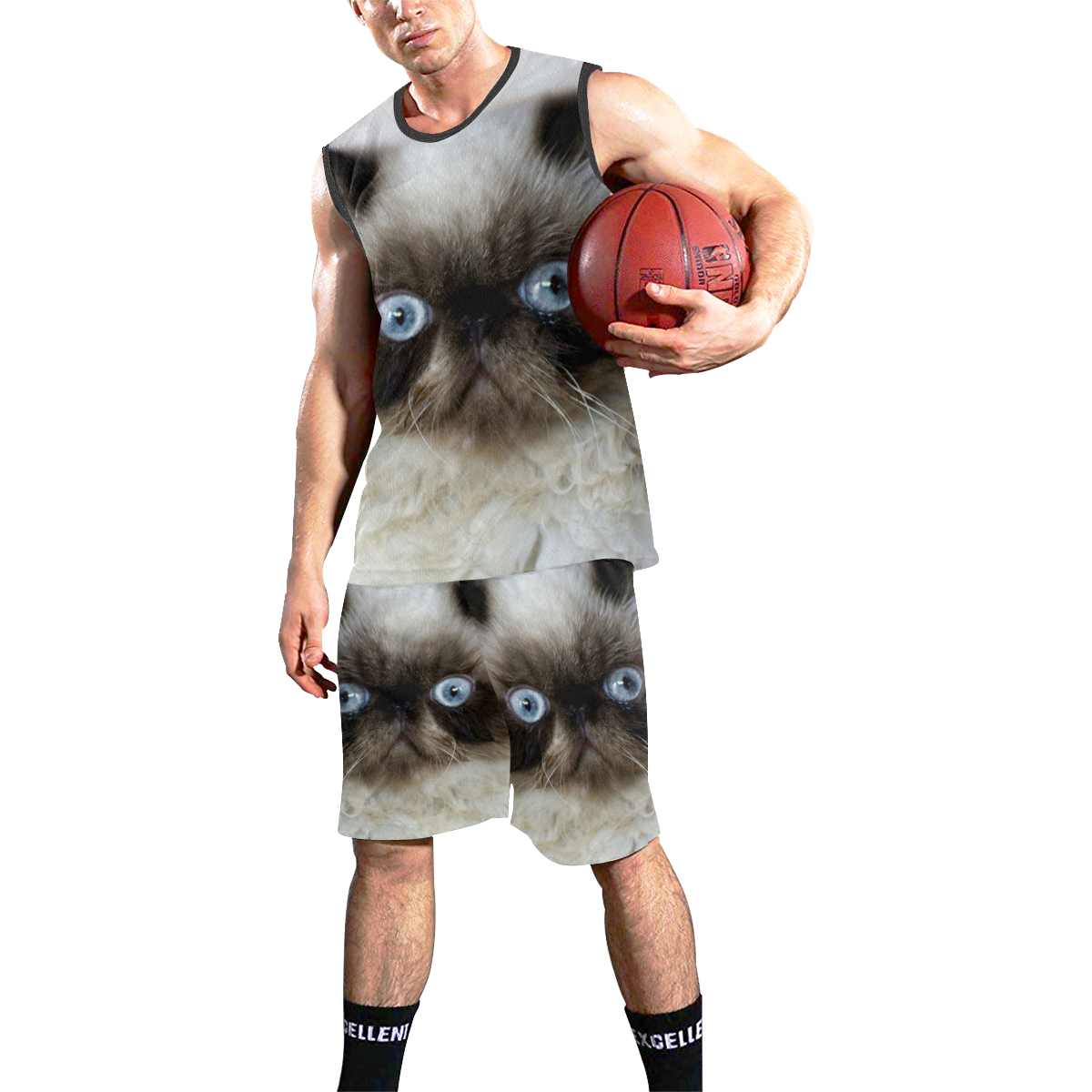 Funny Cat All Over Print Basketball Uniform