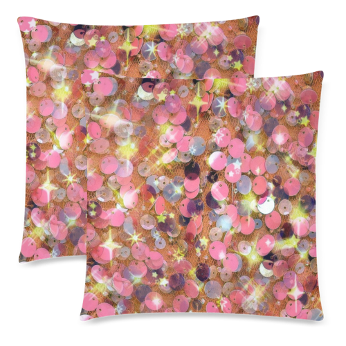 Disco Pattern by K.Merske Custom Zippered Pillow Cases 18"x 18" (Twin Sides) (Set of 2)