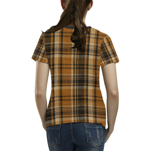 TARTAN DESIGN All Over Print T-shirt for Women/Large Size (USA Size) (Model T40)