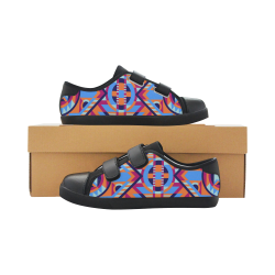Modern Geometric Pattern Velcro Canvas Kid's Shoes (Model 008)