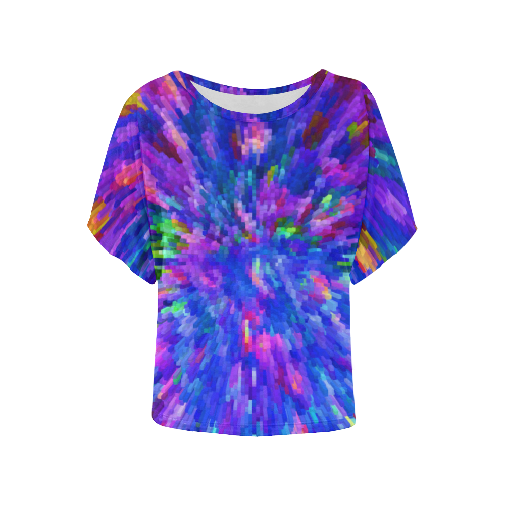 Northern Lights Women's Batwing-Sleeved Blouse T shirt (Model T44)