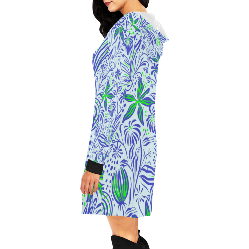 FLORAL DESIGN 31 All Over Print Hoodie Mini Dress (Model H27)