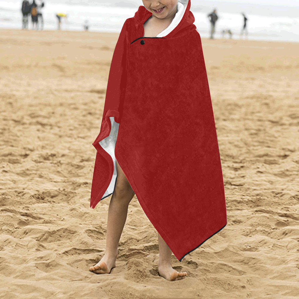 color dark red Kids' Hooded Bath Towels
