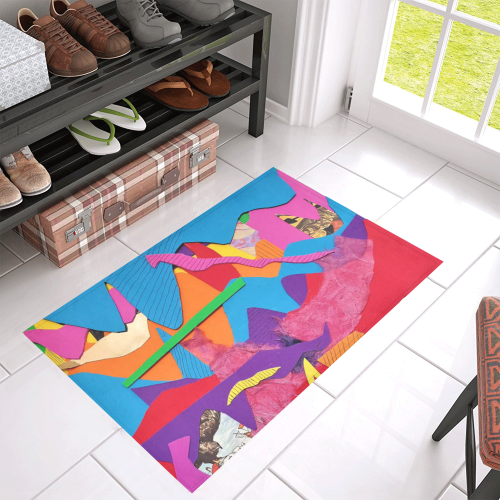colourful collage Azalea Doormat 30" x 18" (Sponge Material)