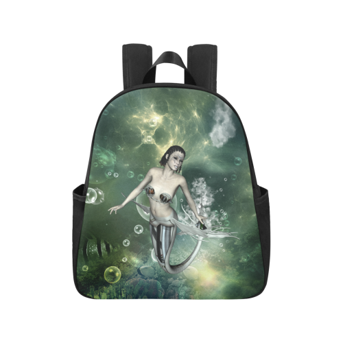 Awesome mermaid in the deep ocean Multi-Pocket Fabric Backpack (Model 1684)