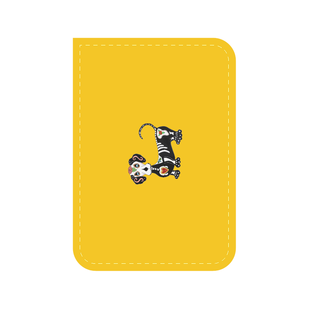 Dachshund Sugar Skull Yellow Car Seat Belt Cover 7''x10''