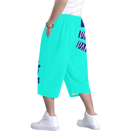 Break Dancing Blue / Neon Aqua Men's All Over Print Baggy Shorts (Model L37)