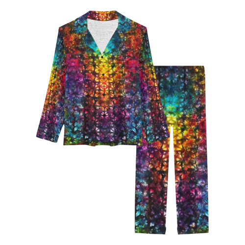 Wild Colours Tie Dye Women's Long Pajama Set