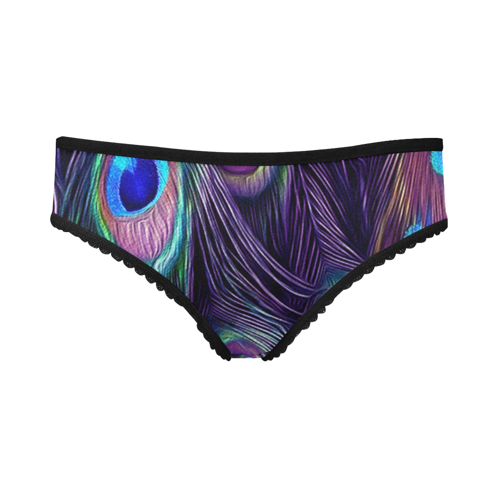 Peacock Feather Women's All Over Print Girl Briefs (Model L14)
