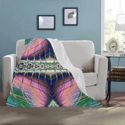 Alaskan Northern Lights Fractal Abstract Ultra-Soft Micro Fleece Blanket 40"x50"