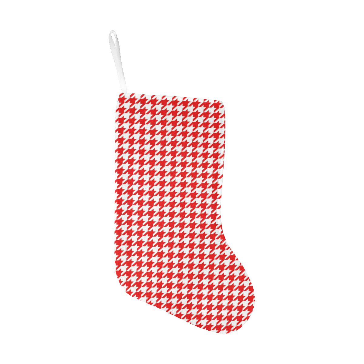 Friendly Houndstooth Pattern,red by FeelGood Christmas Stocking (Without Folded Top)