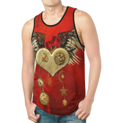 Steampunk heart, clocks and gears New All Over Print Tank Top for Men (Model T46)
