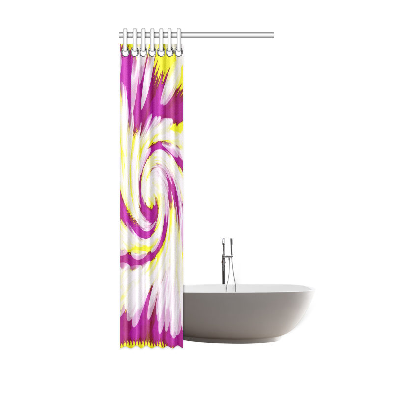 Pink Yellow Tie Dye Swirl Abstract Shower Curtain 36"x72"