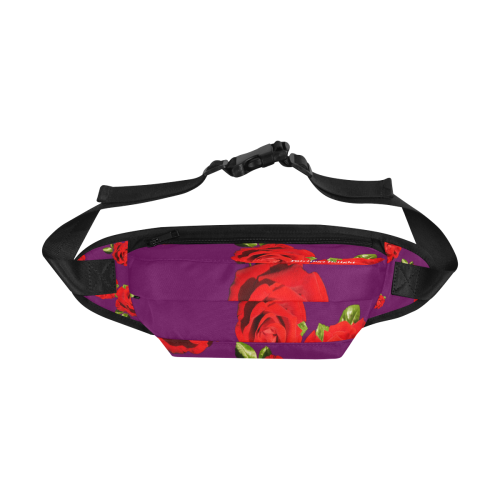 Fairlings Delight's Floral Luxury Collection- Red Rose Fanny Pack/Large 53086a7 Fanny Pack/Large (Model 1676)