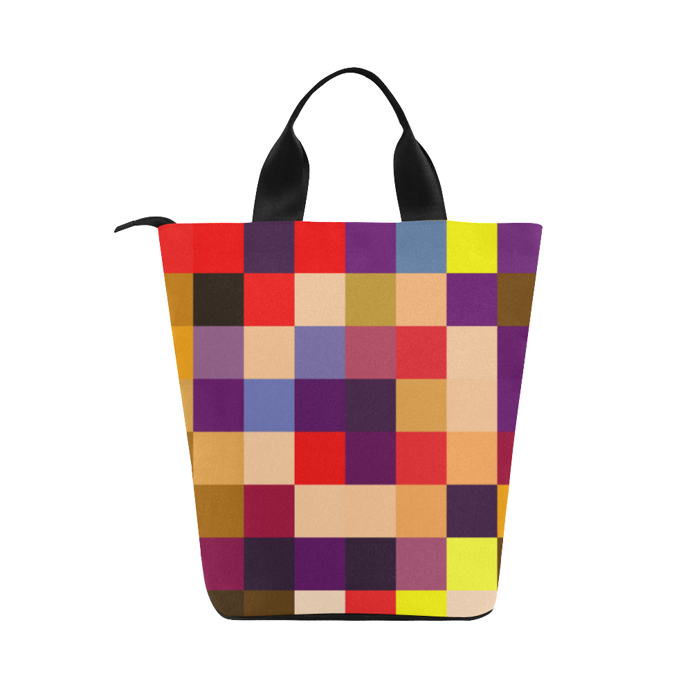 Alli Multi-Color Plaid Nylon Lunch Tote Bag (Model 1670)