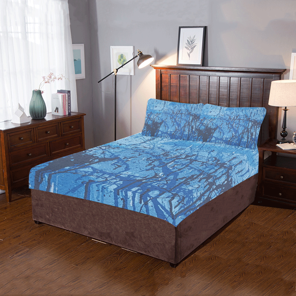 Blue splatters 3-Piece Bedding Set