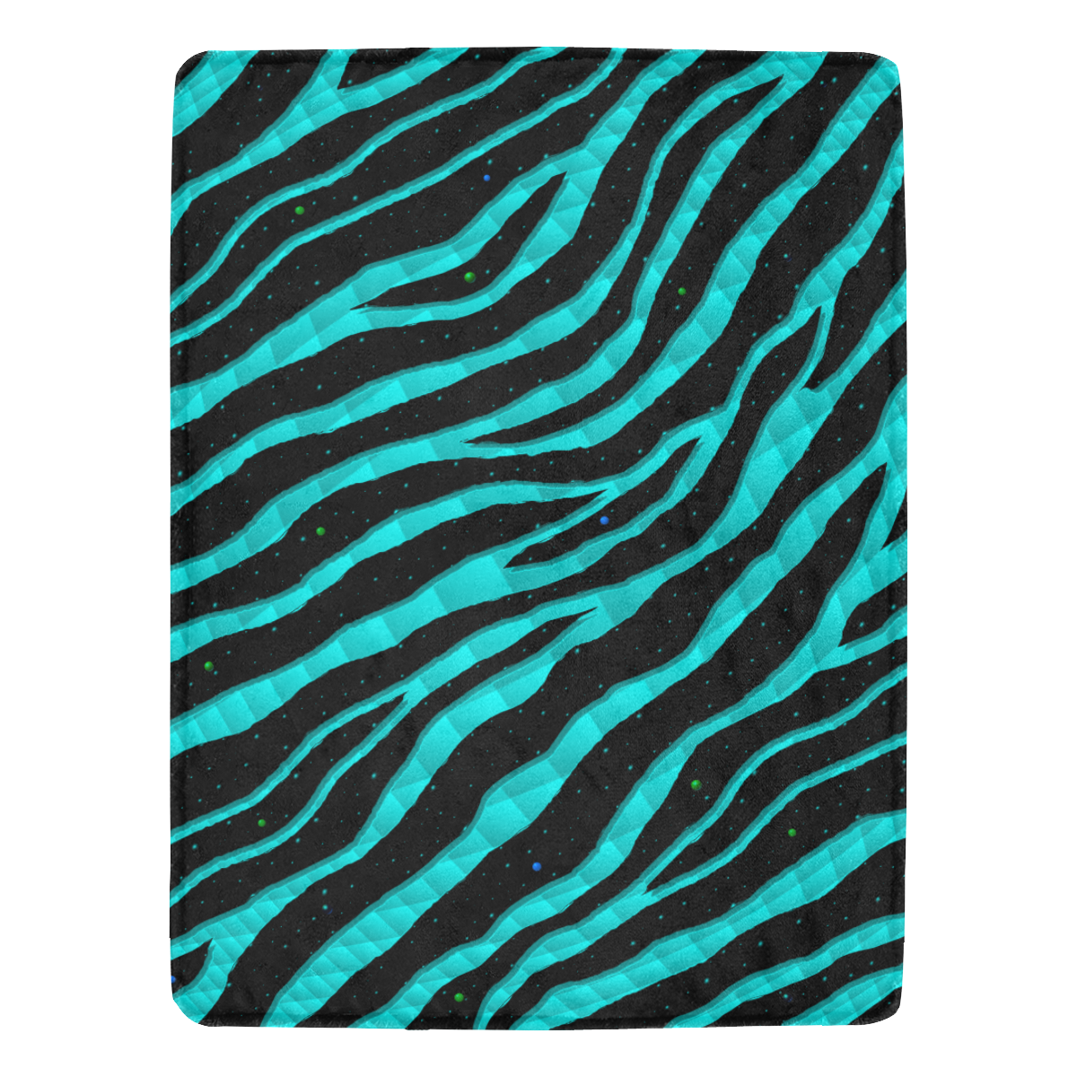 Ripped SpaceTime Stripes - Cyan Ultra-Soft Micro Fleece Blanket 60"x80"